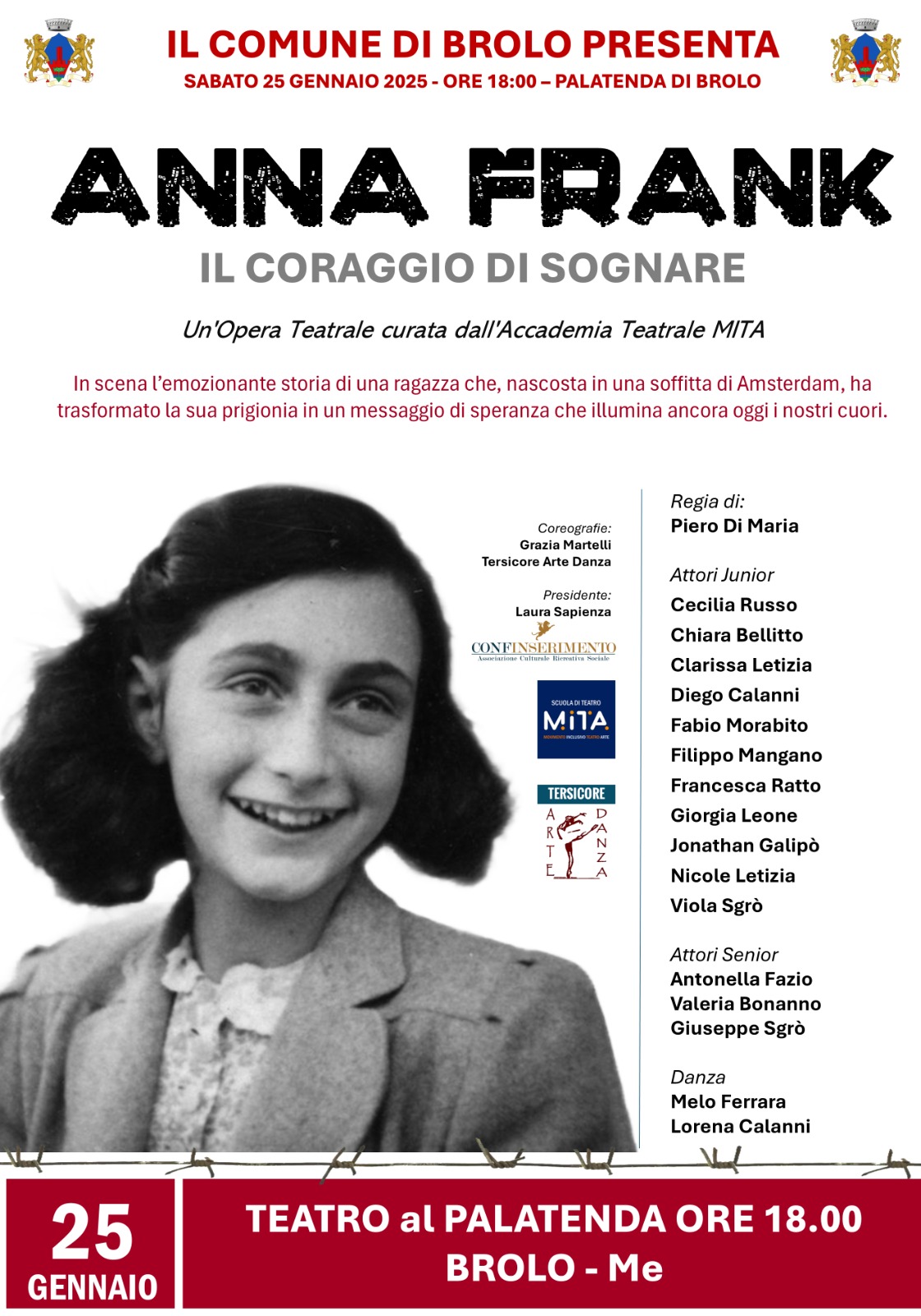 ANNA FRANK: IL CORAGGIO DI SOGNARE – LA FORZA DEL TEATRO DEI GIOVANI ATTORI DEL MITA